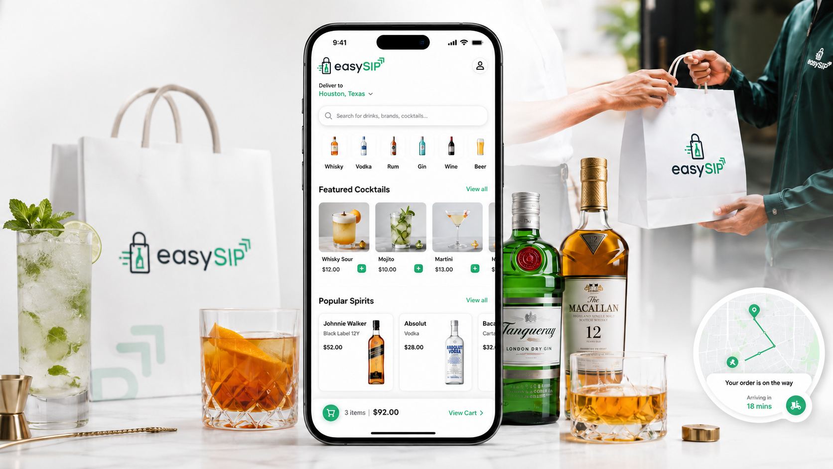 easySIP™ — in-app order and courier handoff